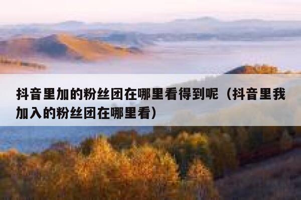抖音里加的粉丝团在哪里看得到呢（抖音里我加入的粉丝团在哪里看） 第1张