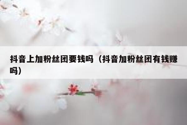 抖音上加粉丝团要钱吗（抖音加粉丝团有钱赚吗） 第1张