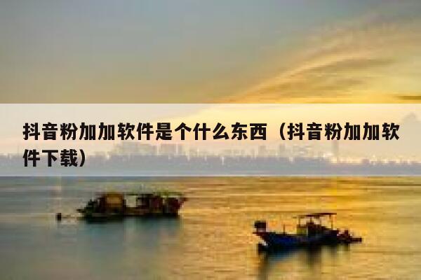 抖音粉加加软件是个什么东西（抖音粉加加软件下载） 第1张