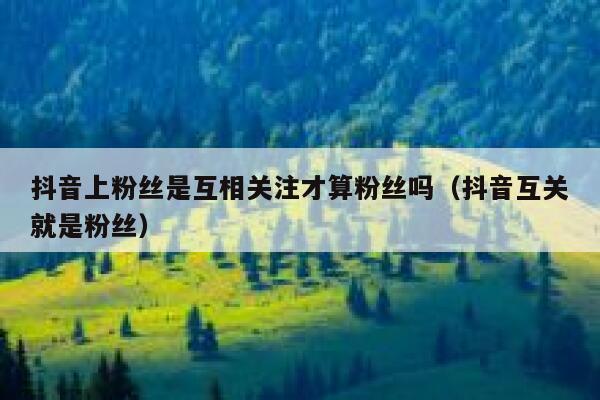 抖音上粉丝是互相关注才算粉丝吗（抖音互关就是粉丝） 第1张