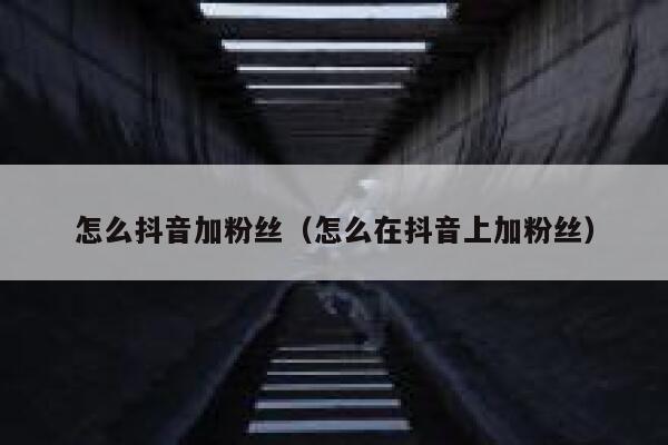 怎么抖音加粉丝（怎么在抖音上加粉丝） 第1张