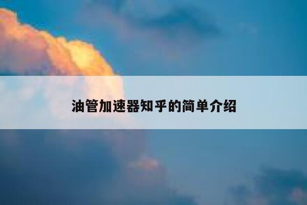 油管加速器知乎的简单介绍 第1张
