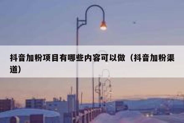抖音加粉项目有哪些内容可以做（抖音加粉渠道） 第1张