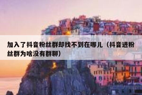 加入了抖音粉丝群却找不到在哪儿（抖音进粉丝群为啥没有群聊） 第1张