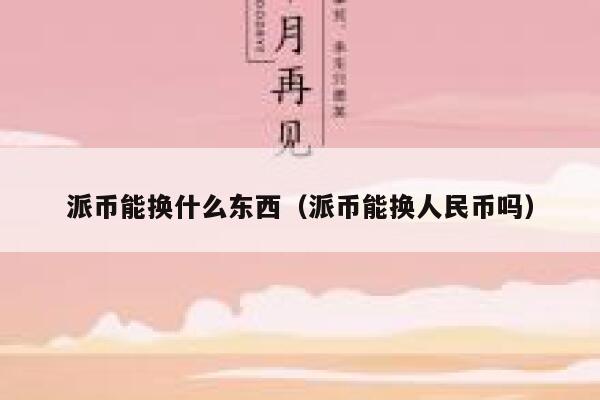 派币能换什么东西（派币能换人民币吗） 第1张