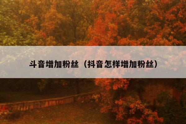 斗音增加粉丝（抖音怎样增加粉丝） 第1张