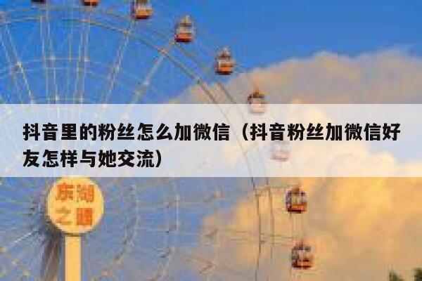 抖音里的粉丝怎么加微信（抖音粉丝加微信好友怎样与她交流） 第1张