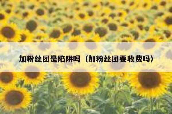 加粉丝团是陷阱吗（加粉丝团要收费吗） 第1张