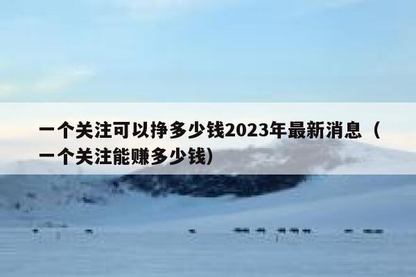 一个关注可以挣多少钱2023年最新消息（一个关注能赚多少钱） 第1张