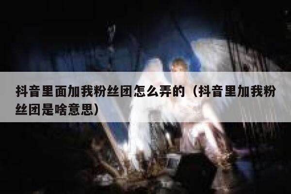 抖音里面加我粉丝团怎么弄的（抖音里加我粉丝团是啥意思） 第1张