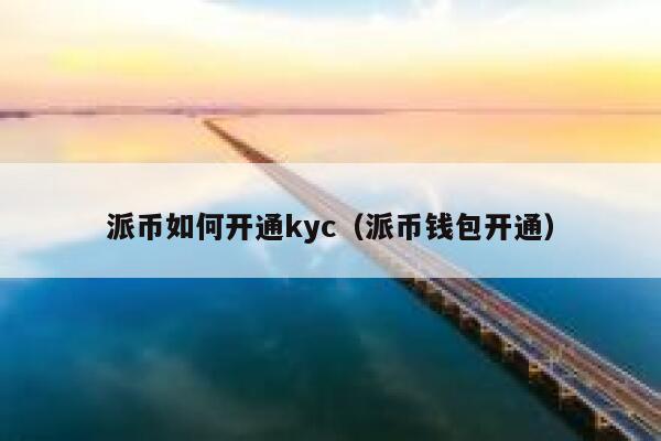 派币如何开通kyc(派币钱包开通) 第1张 派币如何开通kyc(派币钱包开通) 第1张