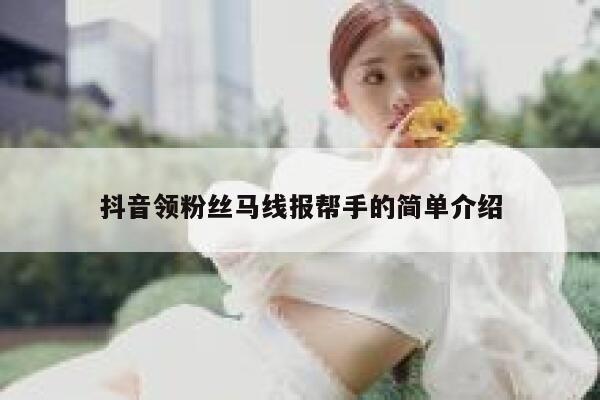 抖音领粉丝马线报帮手的简单介绍 第1张