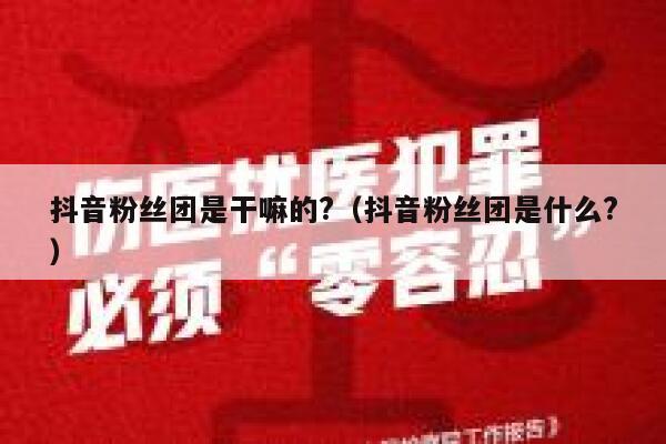 抖音粉丝团是干嘛的?(抖音粉丝团是什么?) 第1张 抖音粉丝团是干嘛的?(抖音粉丝团是什么?) 第1张