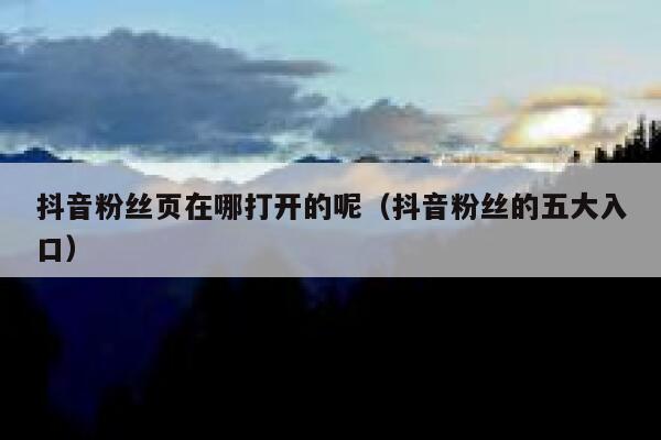 抖音粉丝页在哪打开的呢(抖音粉丝的五大入口) 第1张 抖音粉丝页在哪打开的呢(抖音粉丝的五大入口) 第1张