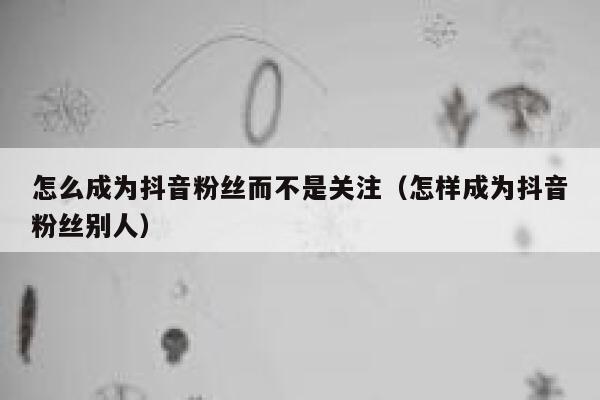 怎么成为抖音粉丝而不是关注（怎样成为抖音粉丝别人） 第1张