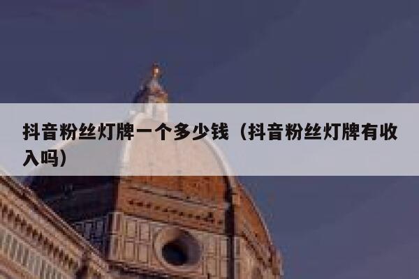 抖音粉丝灯牌一个多少钱（抖音粉丝灯牌有收入吗） 第1张