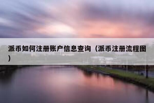 派币如何注册账户信息查询（派币注册流程图） 第1张