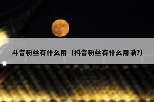 斗音粉丝有什么用(抖音粉丝有什么用嘞?) 第1张 斗音粉丝有什么用(抖音粉丝有什么用嘞?) 第1张