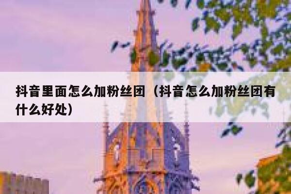 抖音里面怎么加粉丝团(抖音怎么加粉丝团有什么好处) 第1张 抖音里面怎么加粉丝团(抖音怎么加粉丝团有什么好处) 第1张