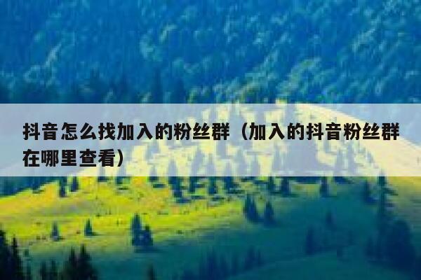 抖音怎么找加入的粉丝群（加入的抖音粉丝群在哪里查看） 第1张