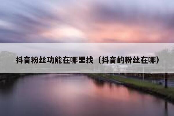 抖音粉丝功能在哪里找（抖音的粉丝在哪） 第1张