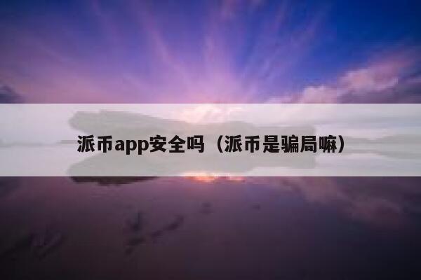 派币app安全吗（派币是骗局嘛） 第1张