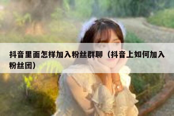 抖音里面怎样加入粉丝群聊（抖音上如何加入粉丝团） 第1张