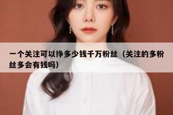 一个关注可以挣多少钱千万粉丝（关注的多粉丝多会有钱吗） 第1张
