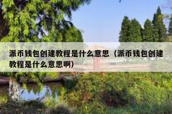 派币钱包创建教程是什么意思（派币钱包创建教程是什么意思啊） 第1张