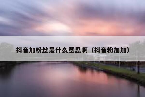 抖音加粉丝是什么意思啊（抖音粉加加） 第1张
