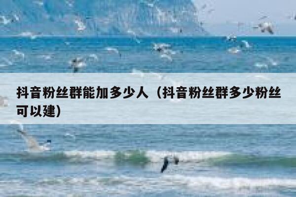 抖音粉丝群能加多少人（抖音粉丝群多少粉丝可以建） 第1张