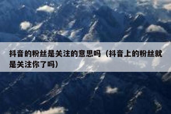 抖音的粉丝是关注的意思吗（抖音上的粉丝就是关注你了吗） 第1张