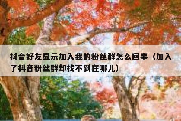 抖音好友显示加入我的粉丝群怎么回事(加入了抖音粉丝群却找不到在哪儿) 第1张 抖音好友显示加入我的粉丝群怎么回事(加入了抖音粉丝群却找不到在哪儿) 第1张