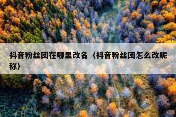 抖音粉丝团在哪里改名(抖音粉丝团怎么改昵称) 第1张 抖音粉丝团在哪里改名(抖音粉丝团怎么改昵称) 第1张