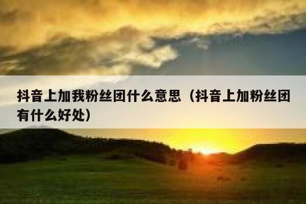 抖音上加我粉丝团什么意思(抖音上加粉丝团有什么好处) 第1张 抖音上加我粉丝团什么意思(抖音上加粉丝团有什么好处) 第1张