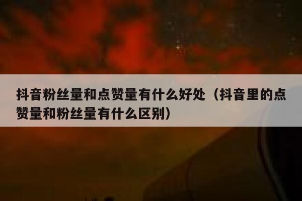 抖音粉丝量和点赞量有什么好处(抖音里的点赞量和粉丝量有什么区别) 第1张 抖音粉丝量和点赞量有什么好处(抖音里的点赞量和粉丝量有什么区别) 第1张
