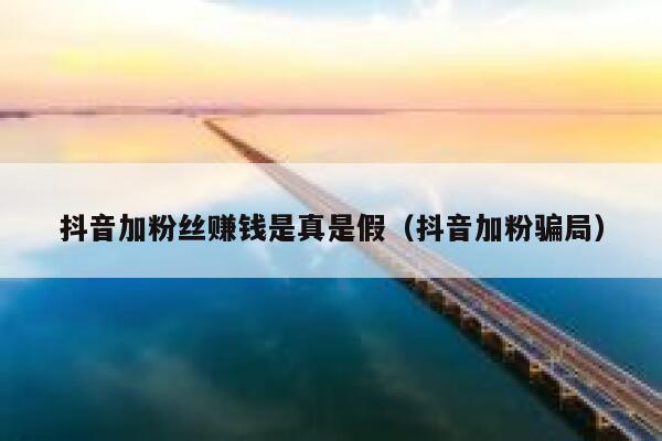 抖音加粉丝赚钱是真是假(抖音加粉骗局) 第1张 抖音加粉丝赚钱是真是假(抖音加粉骗局) 第1张