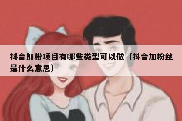 抖音加粉项目有哪些类型可以做(抖音加粉丝是什么意思) 第1张 抖音加粉项目有哪些类型可以做(抖音加粉丝是什么意思) 第1张