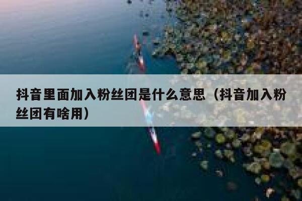 抖音里面加入粉丝团是什么意思（抖音加入粉丝团有啥用） 第1张