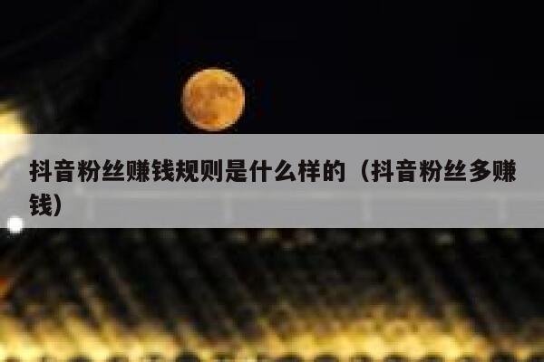 抖音粉丝赚钱规则是什么样的（抖音粉丝多赚钱） 第1张
