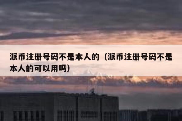 派币注册号码不是本人的（派币注册号码不是本人的可以用吗） 第1张