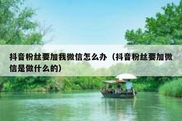 抖音粉丝要加我微信怎么办（抖音粉丝要加微信是做什么的） 第1张