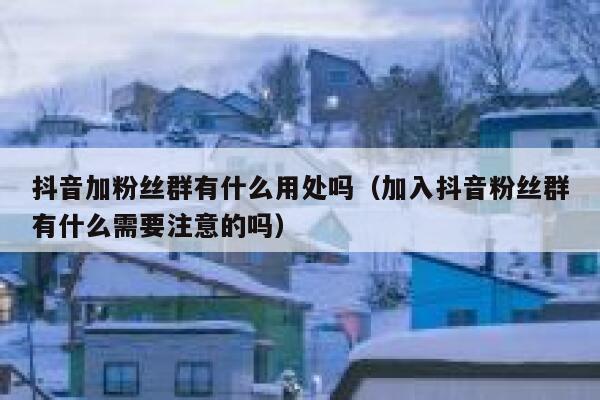 抖音加粉丝群有什么用处吗(加入抖音粉丝群有什么需要注意的吗) 第1张 抖音加粉丝群有什么用处吗(加入抖音粉丝群有什么需要注意的吗) 第1张