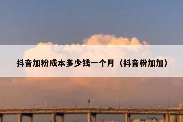 抖音加粉成本多少钱一个月(抖音粉加加) 第1张 抖音加粉成本多少钱一个月(抖音粉加加) 第1张