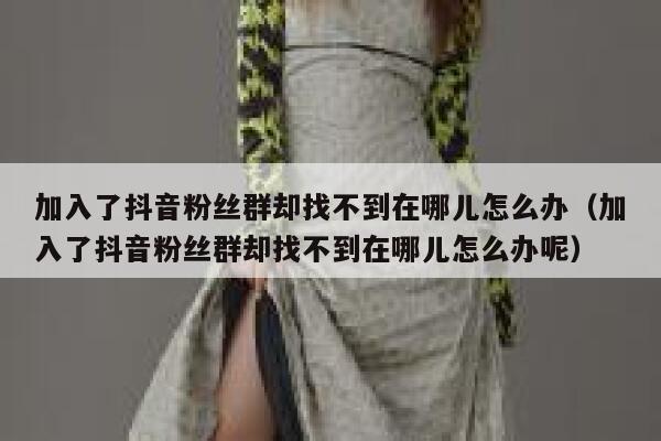 加入了抖音粉丝群却找不到在哪儿怎么办（加入了抖音粉丝群却找不到在哪儿怎么办呢） 第1张