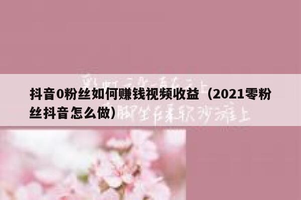 抖音0粉丝如何赚钱视频收益（2021零粉丝抖音怎么做） 第1张