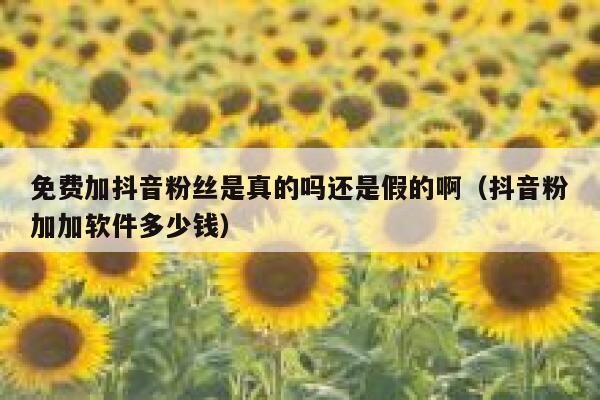 免费加抖音粉丝是真的吗还是假的啊（抖音粉加加软件多少钱） 第1张