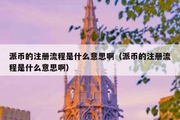 派币的注册流程是什么意思啊(派币的注册流程是什么意思啊) 第1张 派币的注册流程是什么意思啊(派币的注册流程是什么意思啊) 第1张
