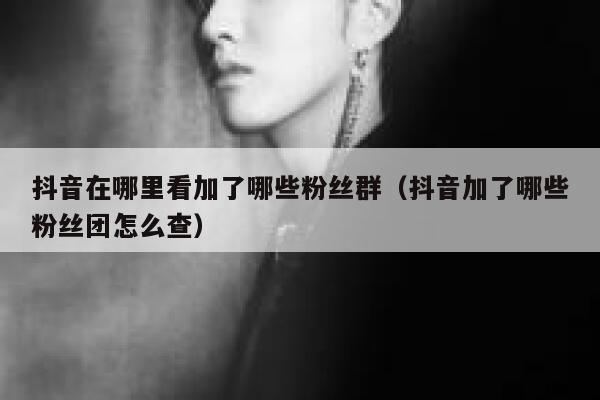 抖音在哪里看加了哪些粉丝群(抖音加了哪些粉丝团怎么查) 第1张 抖音在哪里看加了哪些粉丝群(抖音加了哪些粉丝团怎么查) 第1张