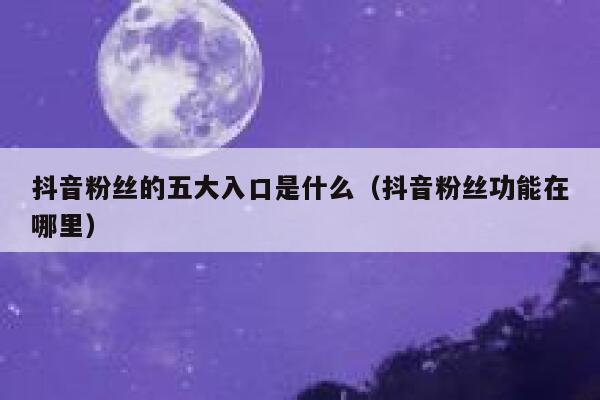抖音粉丝的五大入口是什么(抖音粉丝功能在哪里) 第1张 抖音粉丝的五大入口是什么(抖音粉丝功能在哪里) 第1张